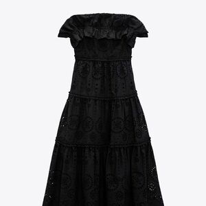 Zara Black Ruffled Tiered Sundress